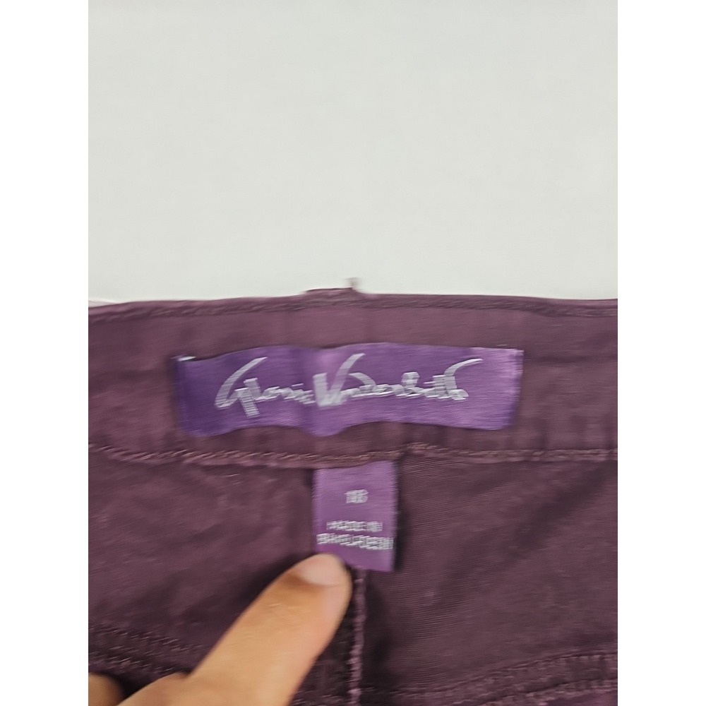 Gloria Vanderbilt Amanda 2.0 Slim Leg Women's‎ size 18 Red Burgundy Denim Jeans - Picture 3 of 13